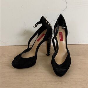 Saks Fifth Avenue Black Heels with Gold Studs